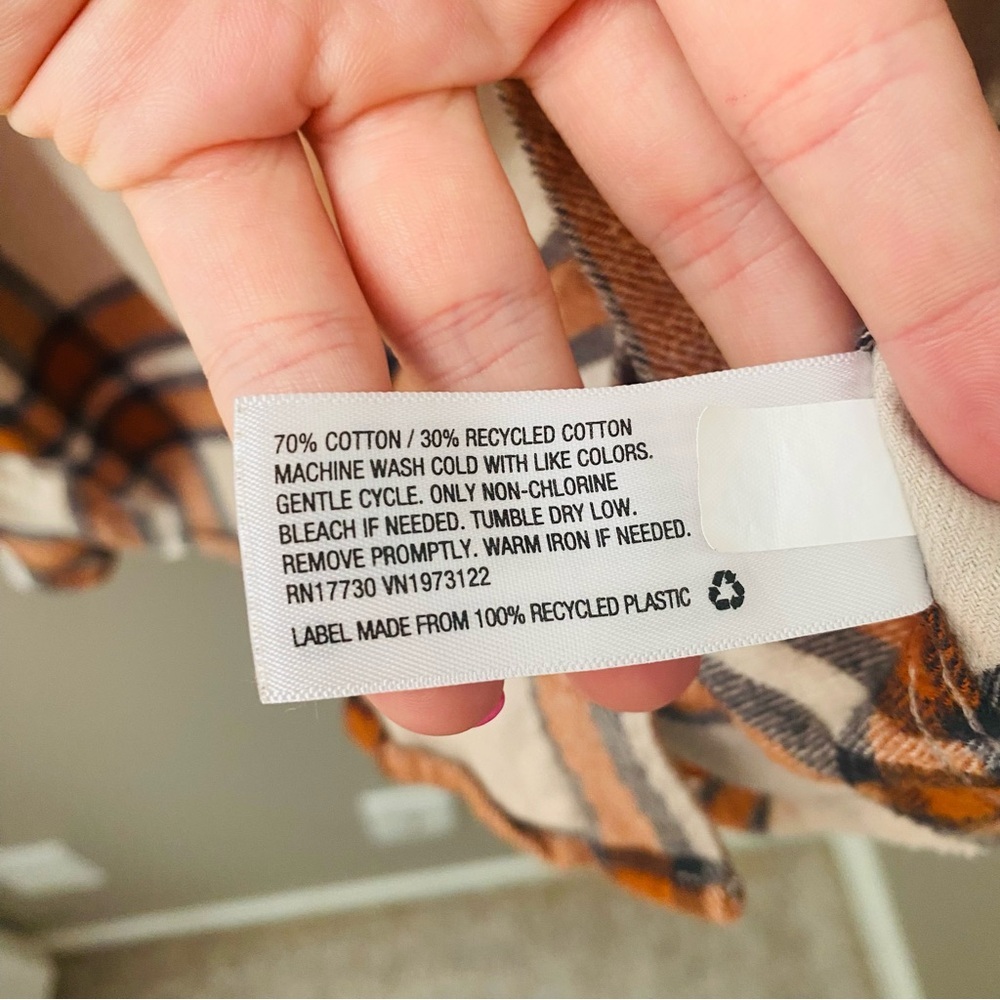 Universal Thread Button Up Flannel Top Cream/Oran… - image 5